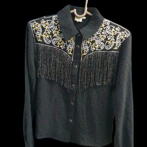 Country Grace&Emma Black Longsleeve Top Size S